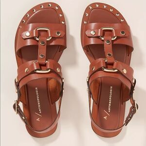 Anthropologie Hattie Studded Slingback Sandals